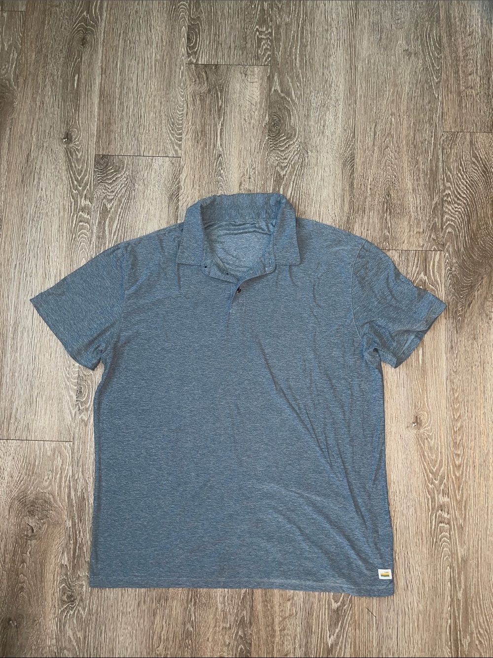 Vuori Men’s  Strato Tech Polo in  Blue Heather Size XL short sleeve shirt